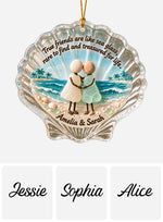 Sea Glass Friends - Personalized Bestie Custom Shape Glass Ornament