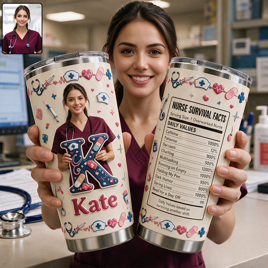 Tired Nurse - Personalized Nurse Tumbler