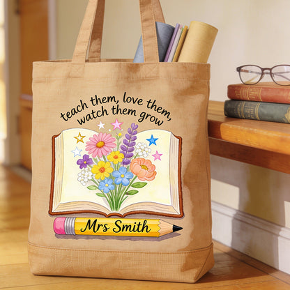 Teacher Gifts Boho Kraft - Personalized Teacher Tote Bag