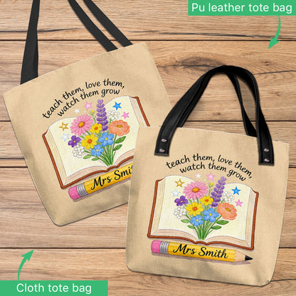 Teacher Gifts Boho Kraft - Personalized Teacher Tote Bag
