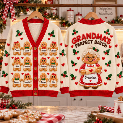Grandma's Perfect Batch - Personalized Grandma Cardigan Sweater