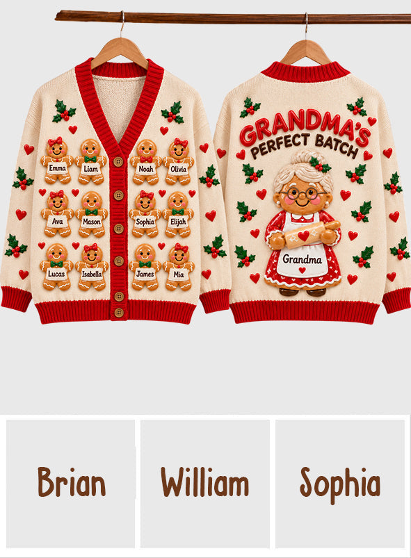 Grandma's Perfect Batch - Personalized Grandma Cardigan Sweater