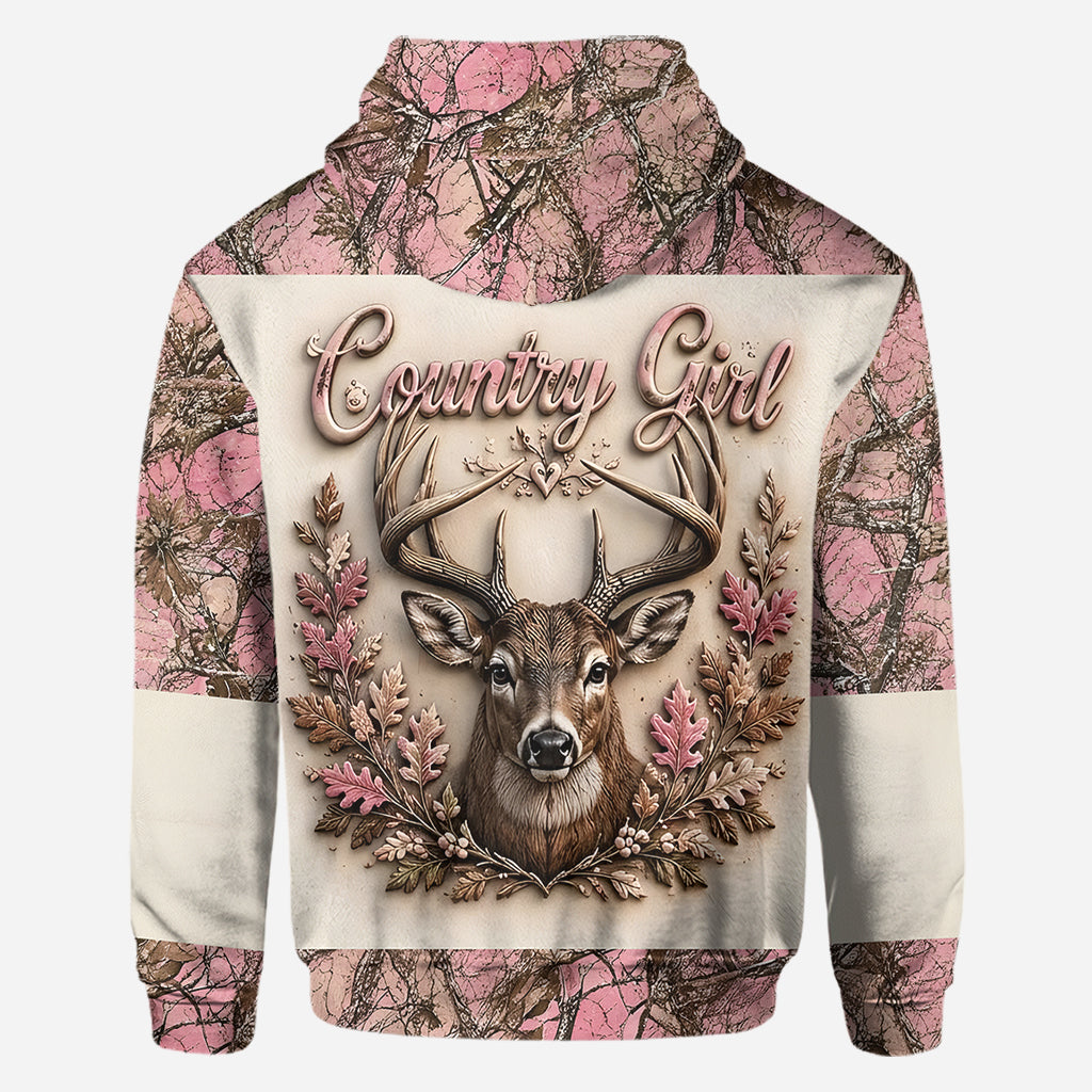 Country Girl - Personalized Hunting All Over Shirt