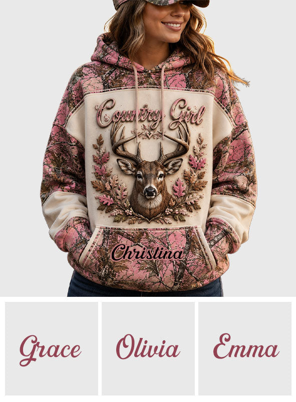 Country Girl - Personalized Hunting All Over Shirt