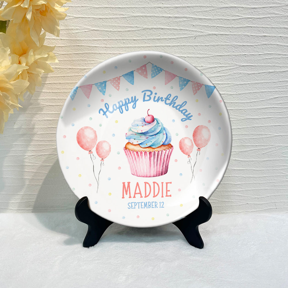 Birthday Gift - Personalized Birthday Ceramic Round Plate