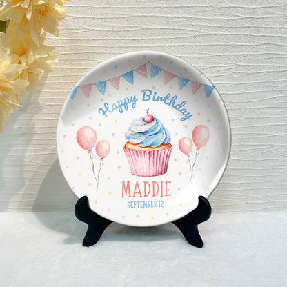 Birthday Gift - Personalized Birthday Ceramic Round Plate