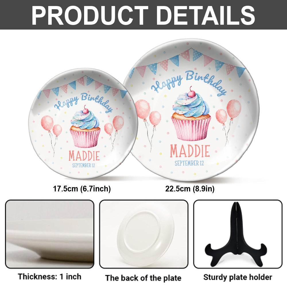 Birthday Gift - Personalized Birthday Ceramic Round Plate