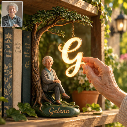 Any Photo With Initial Lamp - Personalized Self Love Bookshelf Lamp