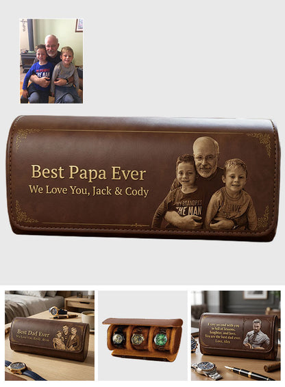 We Love You - Personalized Father Leather Watch Case