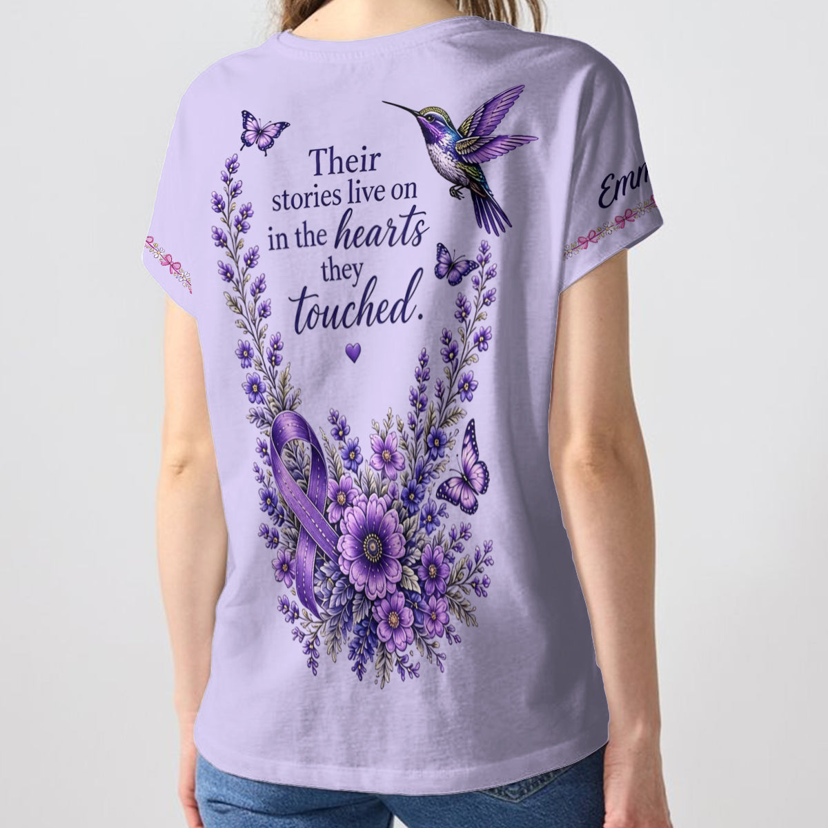 Fight Against Alzheimer, Alzheimer Awareness Gift - Personalized Alzheimer Awareness Fully Printed V-Neck T-Shirt