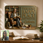 My Happy Place - Personalized Book 3D Printed Cut Metal Sign
