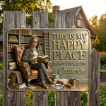 My Happy Place - Personalized Book 3D Printed Cut Metal Sign