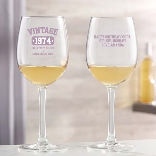 Happy Birthday - Personalized Birthday Wine Glass With Long Stem