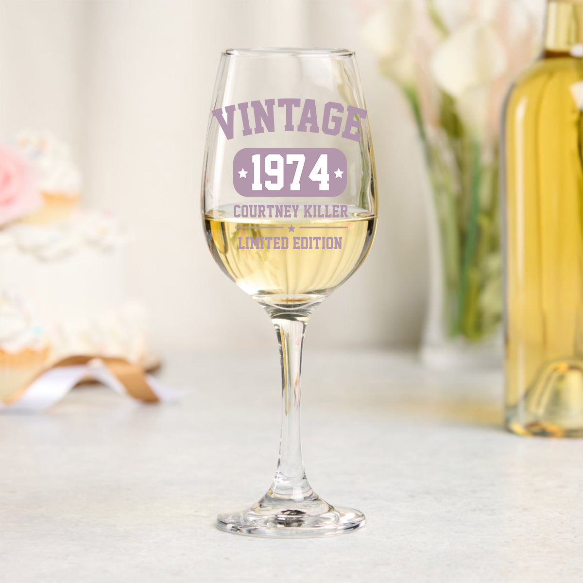Happy Birthday - Personalized Birthday Wine Glass With Long Stem