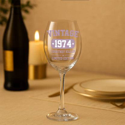 Happy Birthday - Personalized Birthday Wine Glass With Long Stem