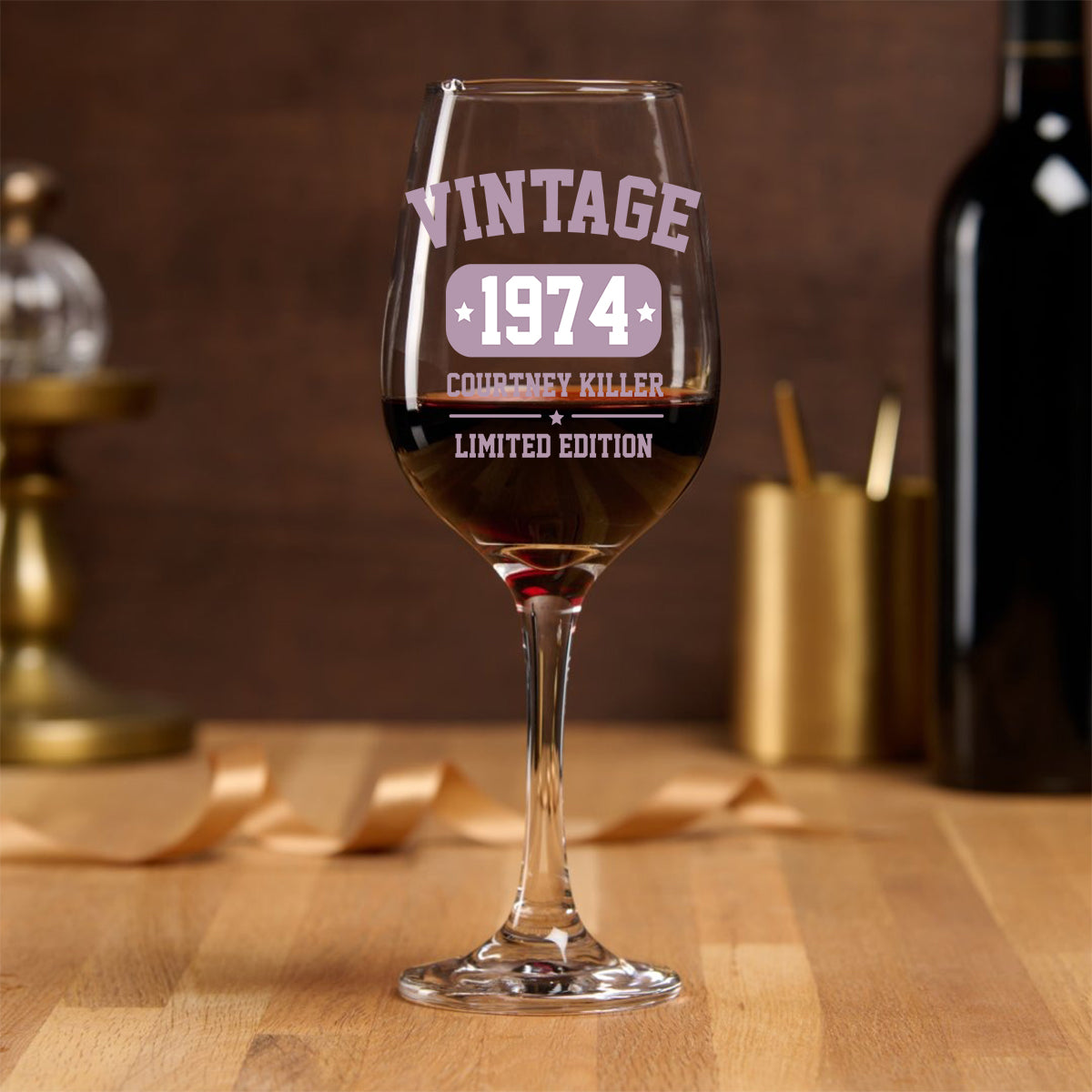 Happy Birthday - Personalized Birthday Wine Glass With Long Stem