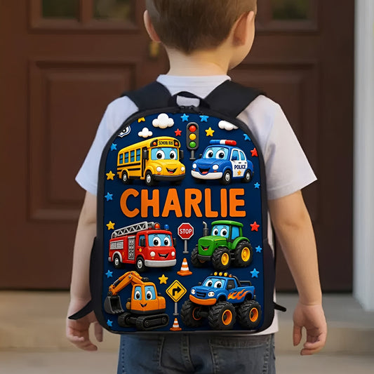 First Day of School, Back To School Gift - Personalized Kid Changeable Leather Patch Backpack