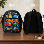 First Day of School, Back To School Gift - Personalized Kid Changeable Leather Patch Backpack
