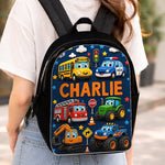 First Day of School, Back To School Gift - Personalized Kid Changeable Leather Patch Backpack