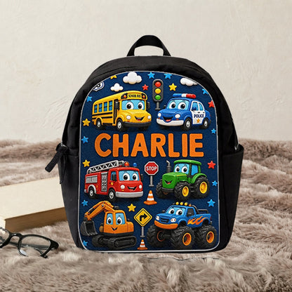 First Day of School, Back To School Gift - Personalized Kid Changeable Leather Patch Backpack
