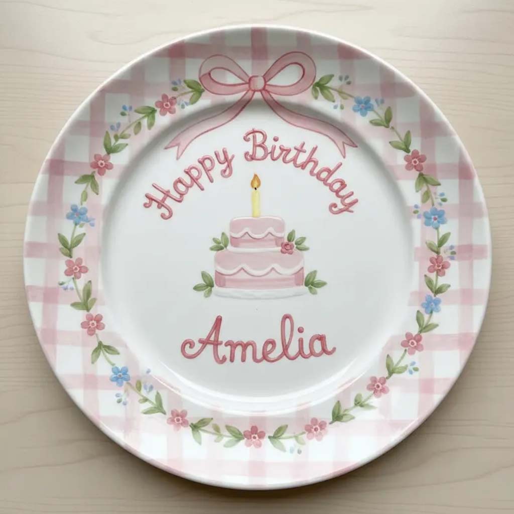 Birthday Gift - Personalized Birthday Ceramic Round Plate