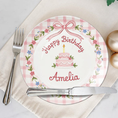 Birthday Gift - Personalized Birthday Ceramic Round Plate