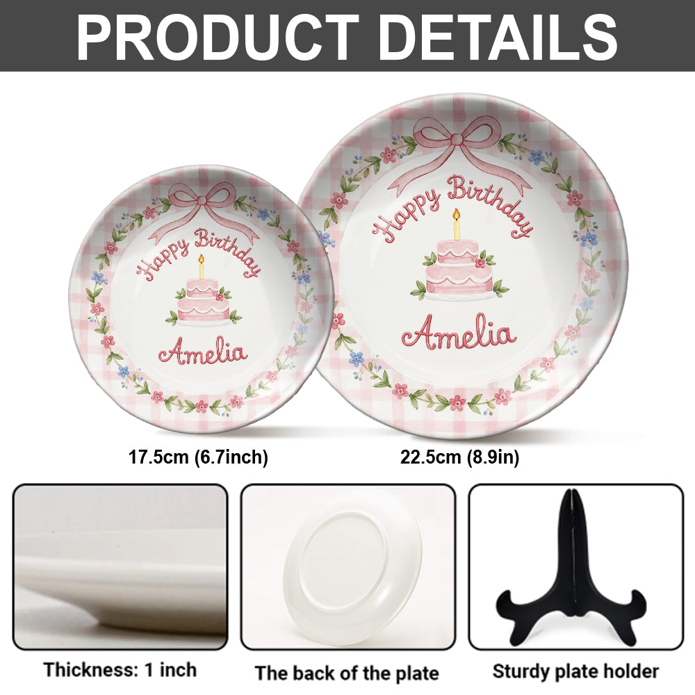Birthday Gift - Personalized Birthday Ceramic Round Plate