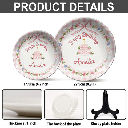 Birthday Gift - Personalized Birthday Ceramic Round Plate