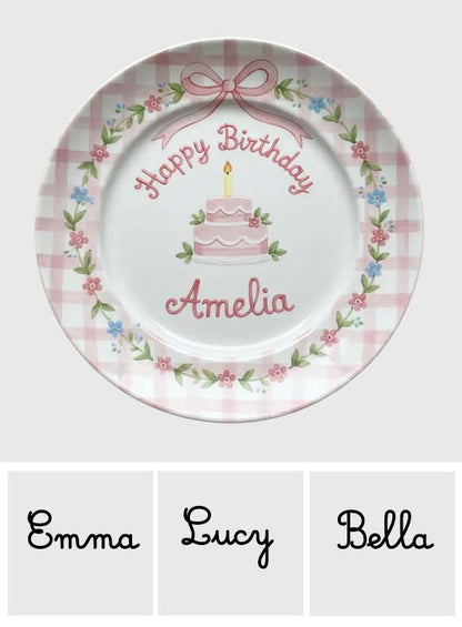 Birthday Gift - Personalized Birthday Ceramic Round Plate