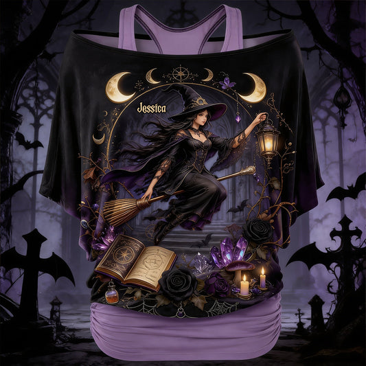 Magic Witch - Personalized Witch Off-Shoulder Top Set