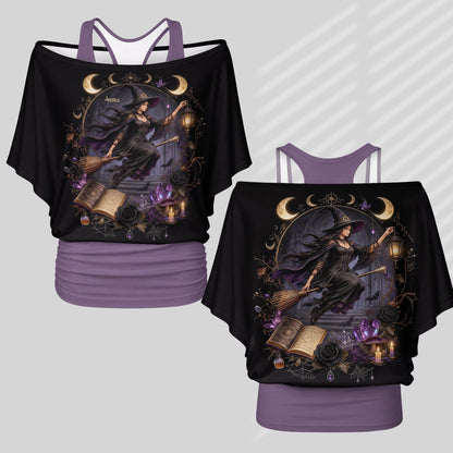 Magic Witch - Personalized Witch Off-Shoulder Top Set
