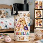Cute & Fun Dumpling Alphabet For Kid - Personalized Kid Kids Water Bottle