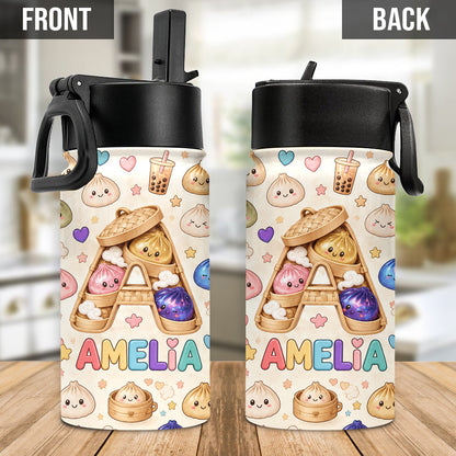 Cute & Fun Dumpling Alphabet For Kid - Personalized Kid Kids Water Bottle