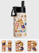 Cute & Fun Dumpling Alphabet For Kid - Personalized Kid Kids Water Bottle