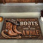 Kick Off Your Boots - Personalized Cowgirl Doormat