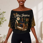 Teacher Gift - Personalized Teacher Off-Shoulder Top Set