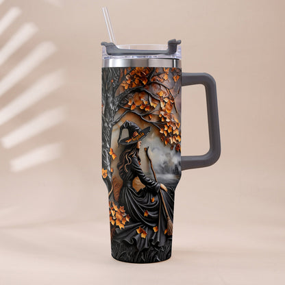It's Time - Personalized Witch Tumbler With Plush Charm