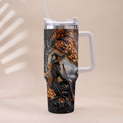 It's Time - Personalized Witch Tumbler With Plush Charm