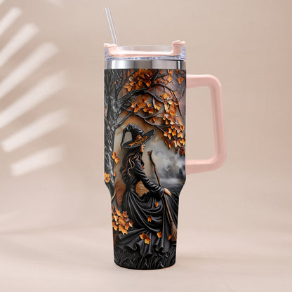 It's Time - Personalized Witch Tumbler With Plush Charm