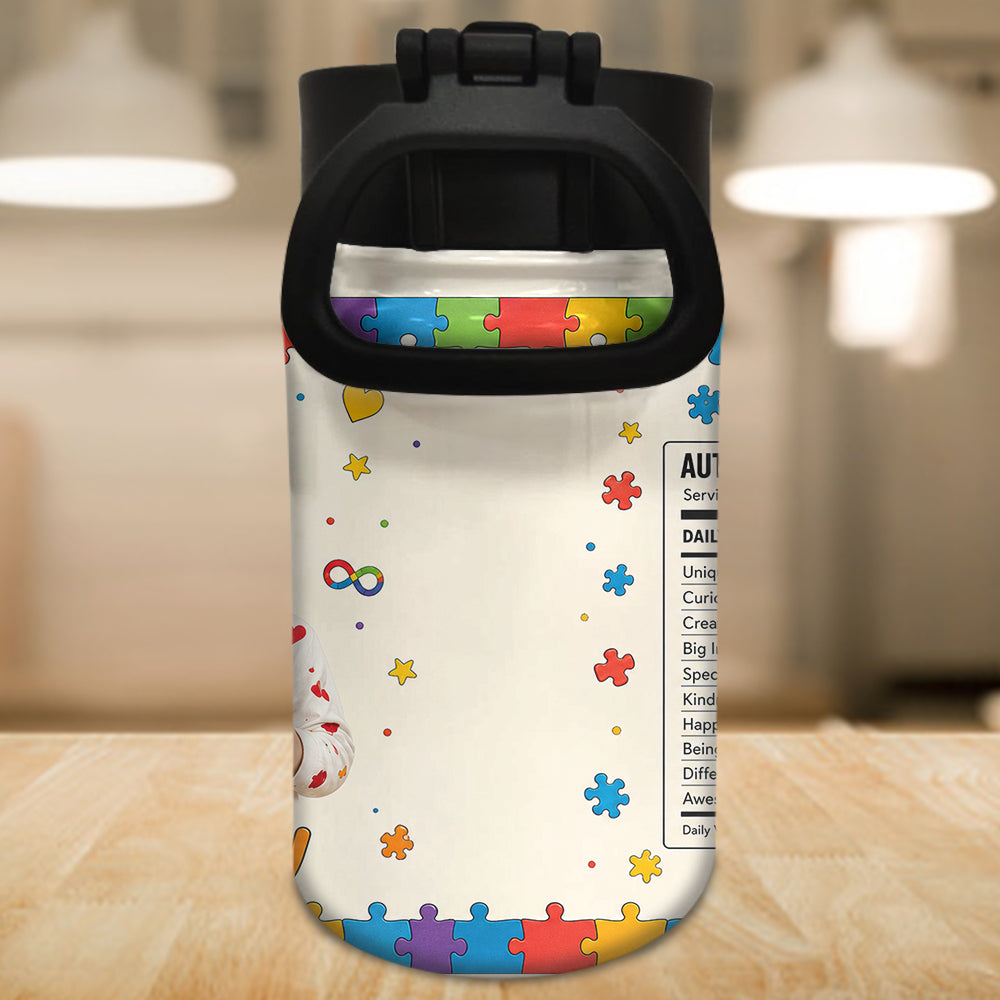 It's OK To Be Different - Personalized Autism Awareness Kids Water Bottle