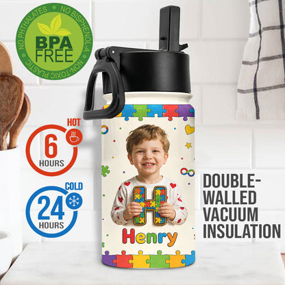 It's OK To Be Different - Personalized Autism Awareness Kids Water Bottle