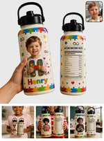 It's OK To Be Different - Personalized Autism Awareness Kids Water Bottle