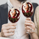 Awesome People Were Born In - Personalized Wine Wine Glass With Long Stem