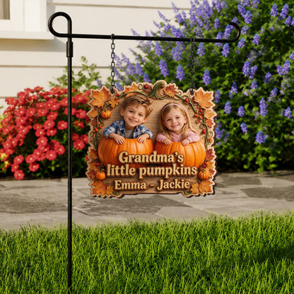Pumpkin Garden - Personalized Grandma Wood Sign With Stake