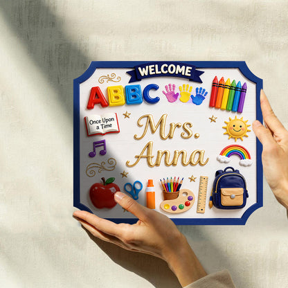 Teacher Gifts - Personalized Teacher Custom Shaped Wood Plaque