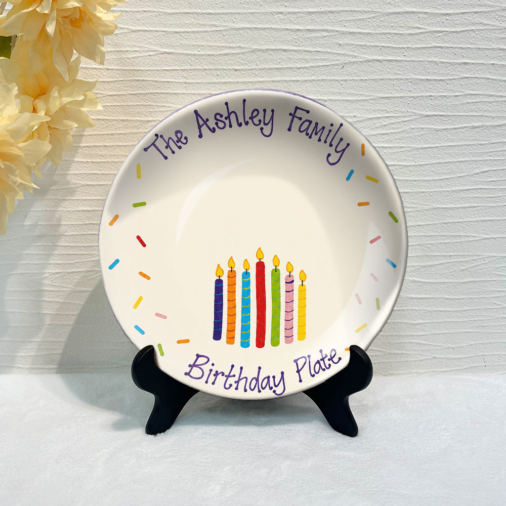 Happy Birthday - Personalized Birthday Ceramic Round Plate