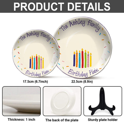 Happy Birthday - Personalized Birthday Ceramic Round Plate