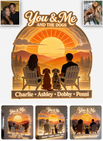 You & Me And The Dogs - Personalized Couple LED Light Acrylic Sign