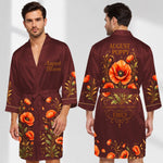 Birthmonth Flower Luxury Robe - Personalized Self Love Satin Robe