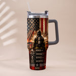 Thank You Firefighters Gift - Personalized Firefighter Tumbler With Handle